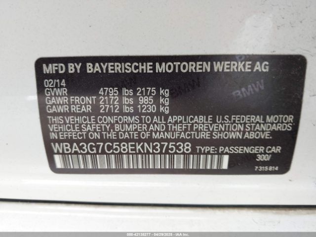 WBA3G7C58EKN37538 BMW 328i Xdrive