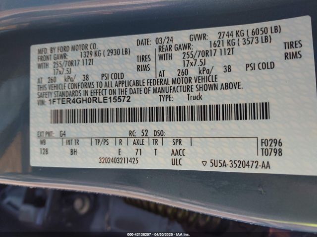 1FTER4GH0RLE15572 Ford Ranger Xlt