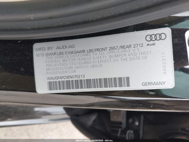 WAUGFAFC0EN075213 Audi A6 2.0t Premium