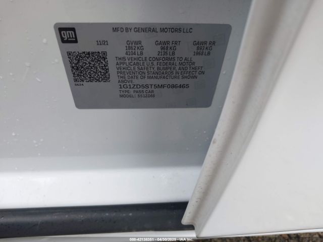 2021 CHEVROLET MALIBU 1G1ZD5ST5MF086465 Photo 8