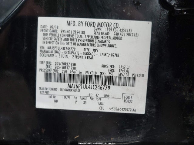 Ford Ecosport Se 2018 MAJ6P1UL4JC246779 Image 9