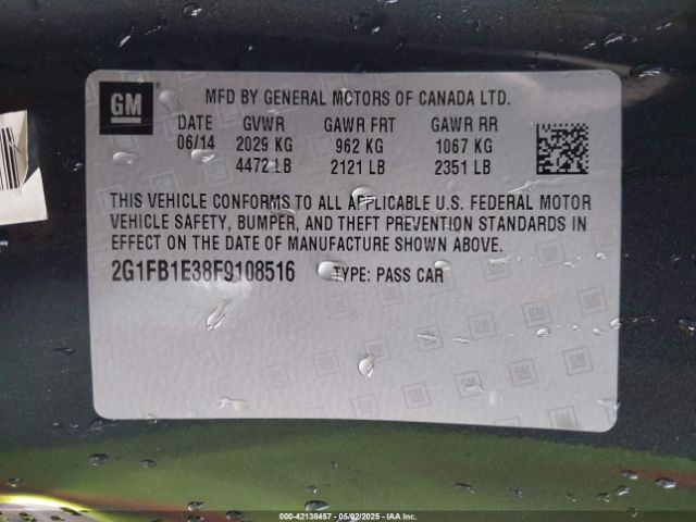 2G1FB1E38F9108516 Chevrolet Camaro 2ls