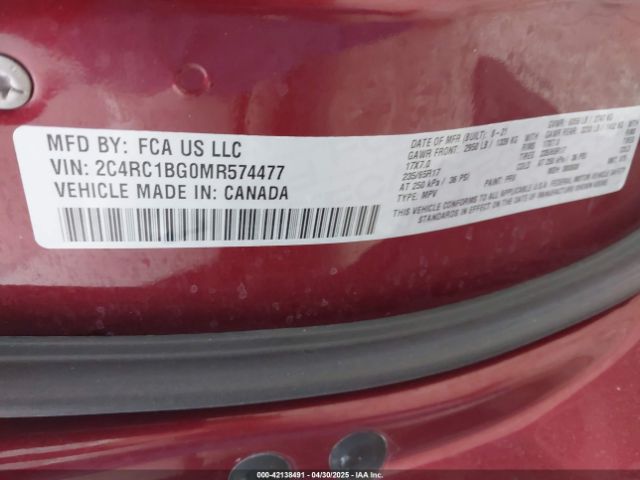 2C4RC1BG0MR574477 Chrysler Pacifica