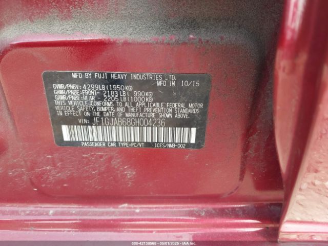 JF1GJAB68GH004236 Subaru Impreza 2.0i Premium
