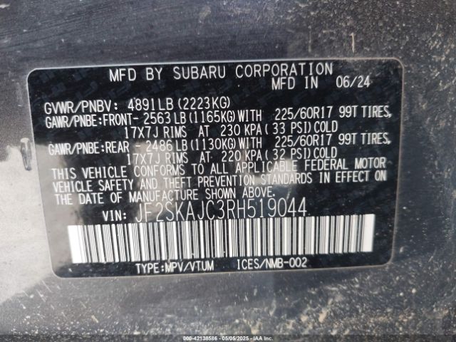 2024 SUBARU FORESTER JF2SKAJC3RH519044 Photo 8