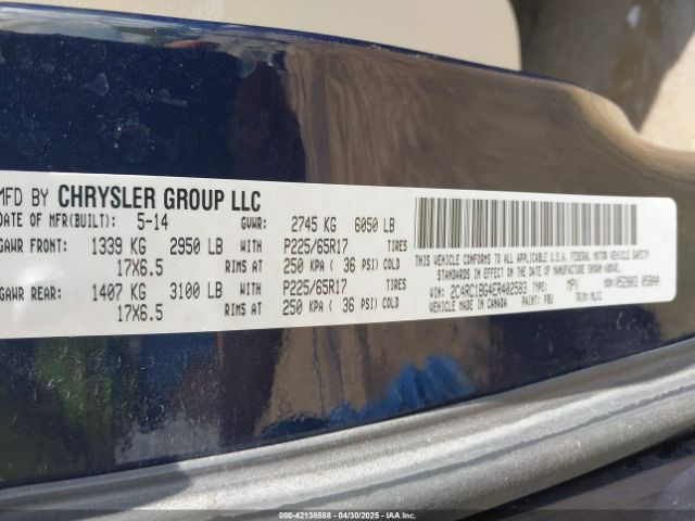 2C4RC1BG4ER402583 Chrysler Town & Country Touring