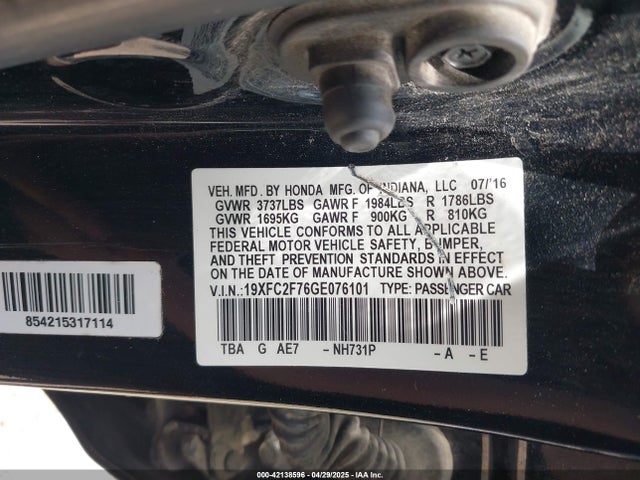 19XFC2F76GE076101 Honda CIVIC EX