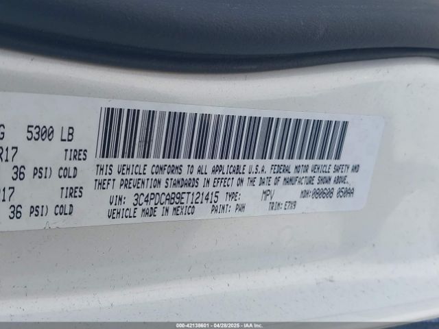 3C4PDCAB9ET121415 Dodge JOURNEY SE