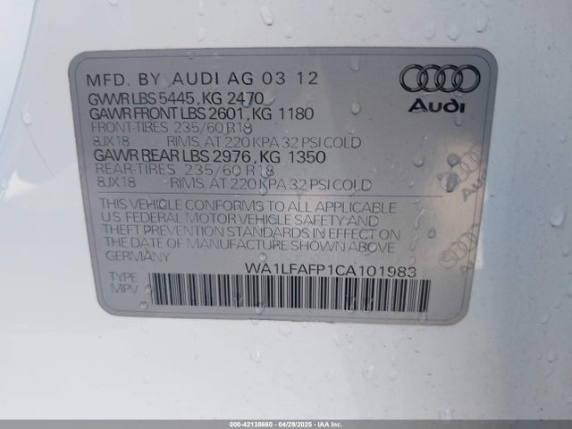 2012 AUDI Q5 WA1LFAFP1CA101983 Photo 8