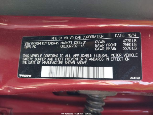 2015 VOLVO S60 YV140MFK7F1349445 Photo 8