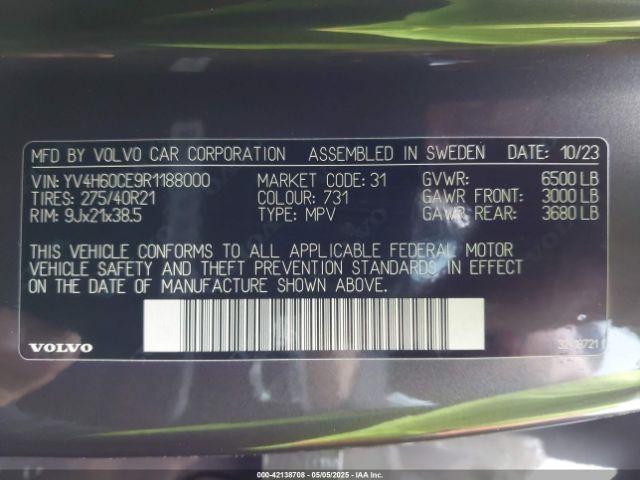 2024 VOLVO XC90 RECHARGE PLUG-IN HYBRID YV4H60CE9R1188000 Photo 8