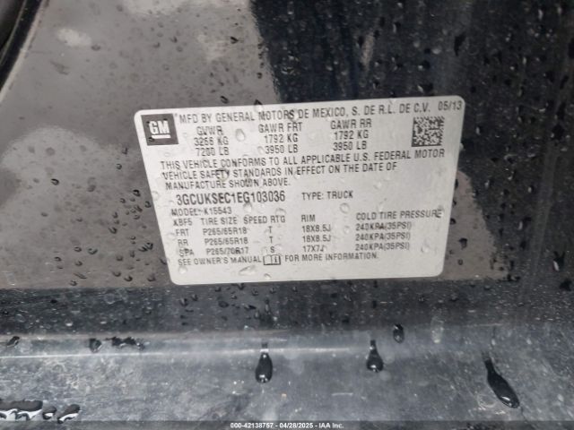 3GCUKSEC1EG103036 Chevrolet Silverado 1500 2lz