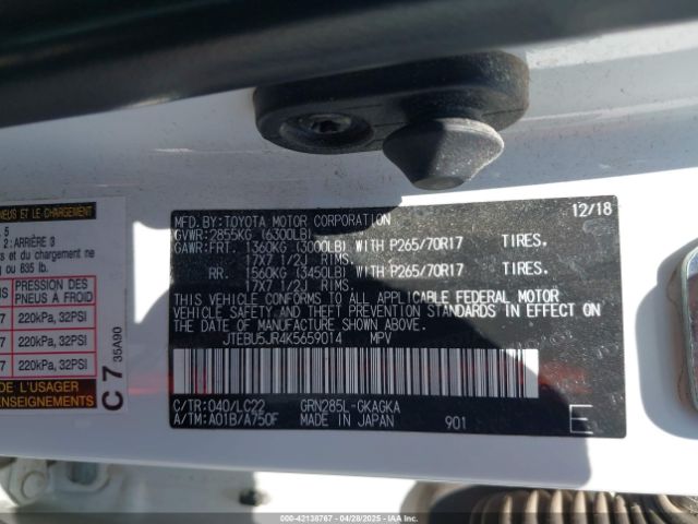 JTEBU5JR4K5659014 Toyota 4runner Trd Off Road Premium