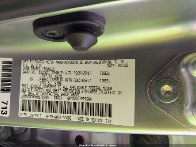 3TMAZ5CN9NM175995 Toyota Tacoma Trd Sport