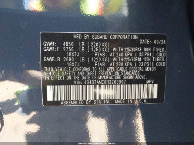 2024 SUBARU OUTBACK 4S4BTAMC6R3263997 Photo 8