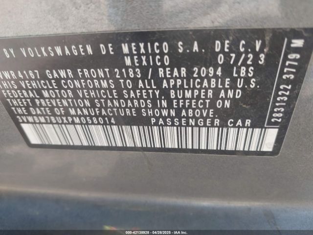2023 VOLKSWAGEN JETTA 3VWBM7BUXPM058014 Photo 8
