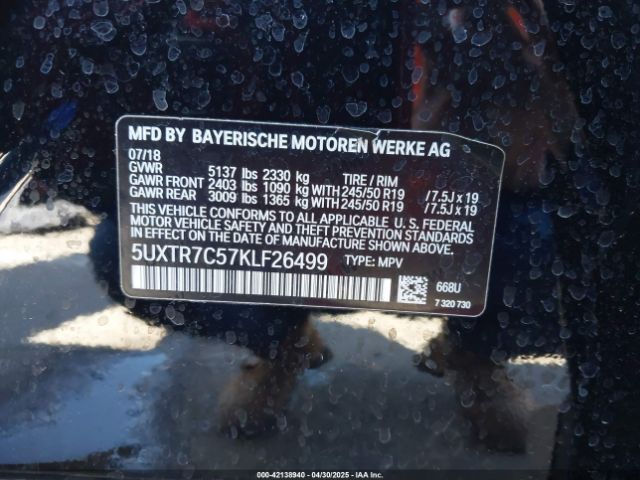 5UXTR7C57KLF26499 BMW X3 Sdrive30i