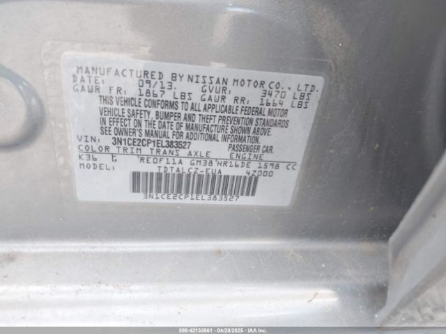 3N1CE2CP1EL383527 Nissan Versa Note S Plus