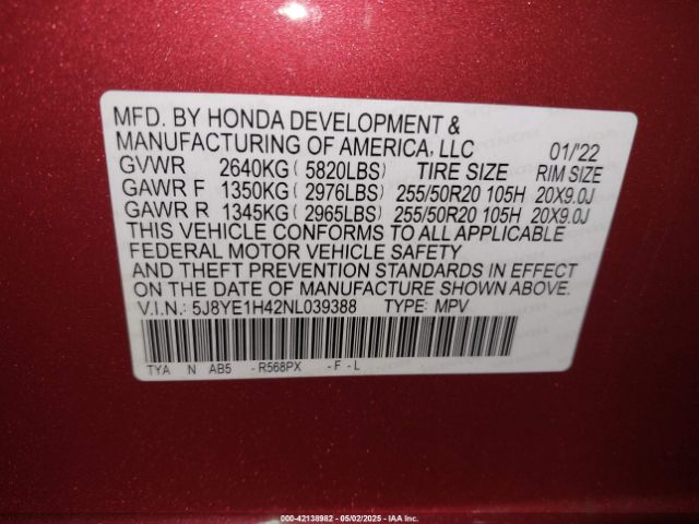 2022 ACURA MDX 5J8YE1H42NL039388 Photo 8