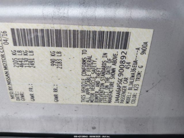 1N4AA6AP5GC900892 Nissan Maxima 3.5 Sl