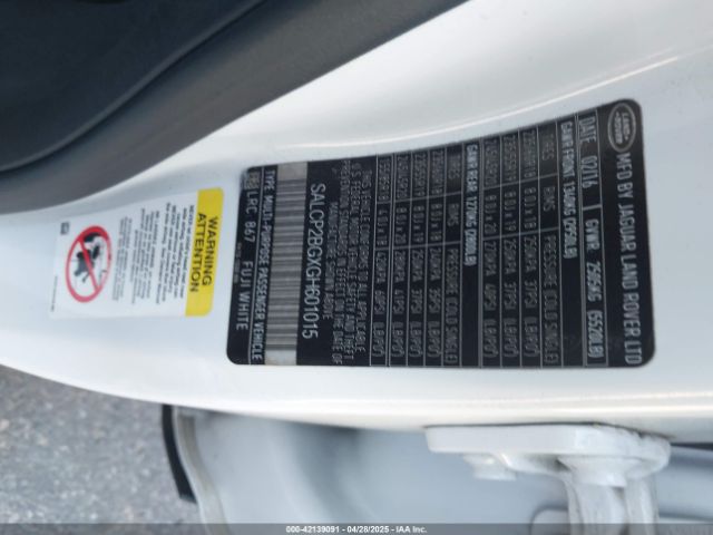 SALCP2BGXGH601015 Land Rover Discovery Sport Se