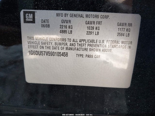 2009 CADILLAC CTS 1G6DU57V590105458 Photo 8