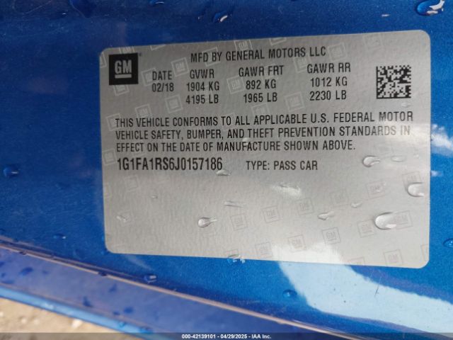 1G1FA1RS6J0157186 Chevrolet Camaro 1ls