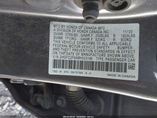 2HGFC2F66MH523146 Honda Civic Lx