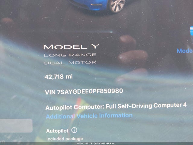 2023 TESLA MODEL Y 7SAYGDEE0PF850980 Photo 6