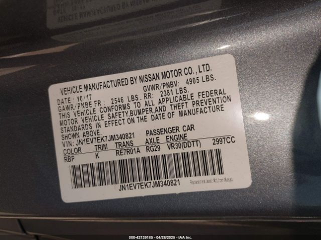 JN1EV7EK7JM340821 Infiniti Q60 3.0t Luxe