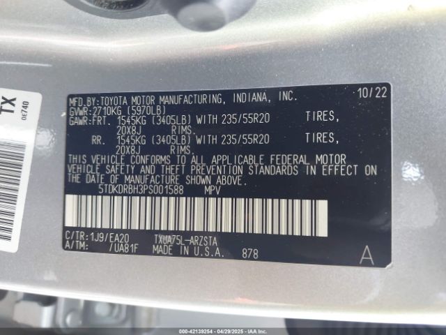 2023 TOYOTA HIGHLANDER 5TDKDRBH3PS001588 Photo 8