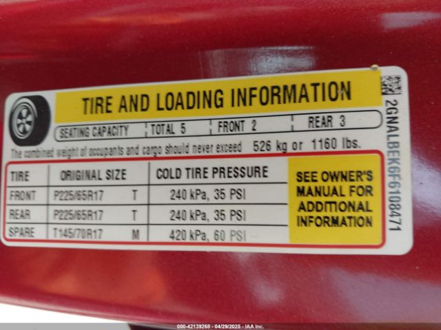 2GNALBEK6F6108471 Chevrolet EQUINOX 1LT