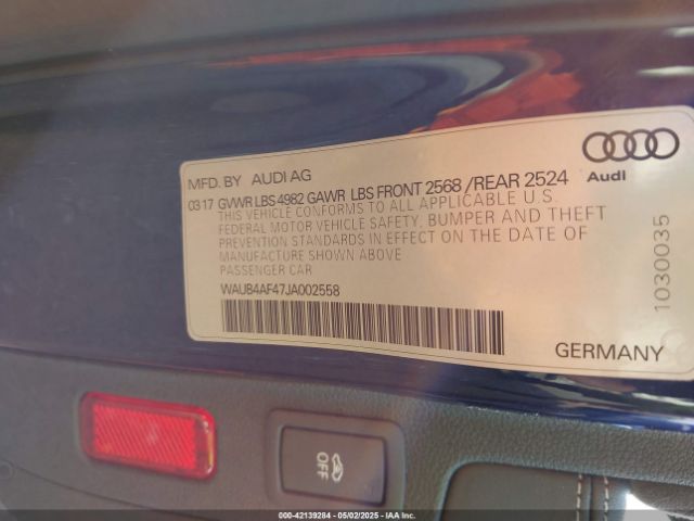 WAUB4AF47JA002558 Audi S4 3.0t Premium Plus
