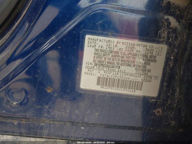3N1CP5CU3JL541118 Nissan 2018