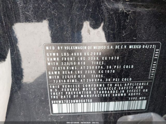 2022 VOLKSWAGEN TAOS 3VVWX7B29NM066758 Photo 8
