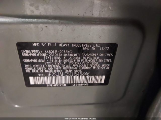 JF2SJAHC5EH546846 Subaru Forester 2.5i Limited