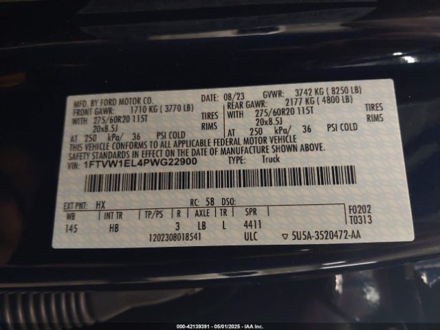 1FTVW1EL4PWG22900 Ford F-150