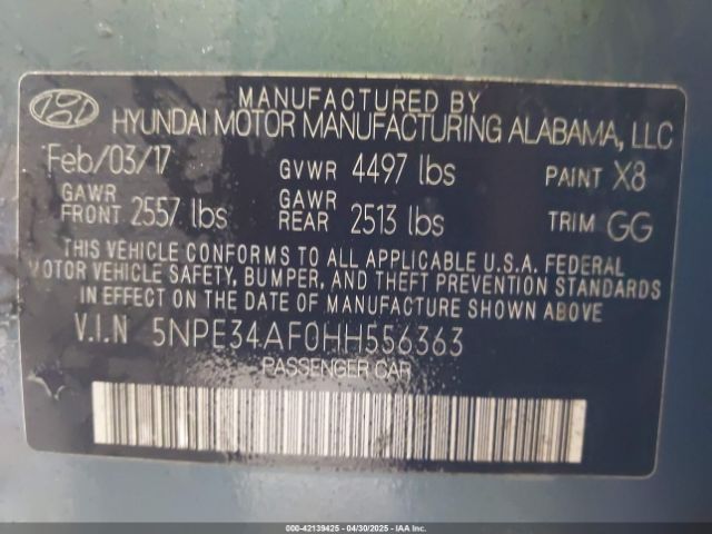 5NPE34AF0HH556363 Hyundai Sonata Sport