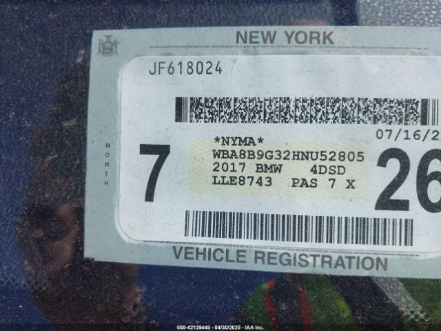WBA8B9G32HNU52805 BMW 330I