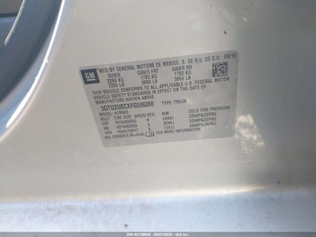 3GTU2UECXFG506266 GMC Sierra 1500 Sle