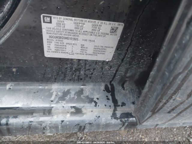 3GCUKSEC5HG161820 Chevrolet Silverado 1500 1lz