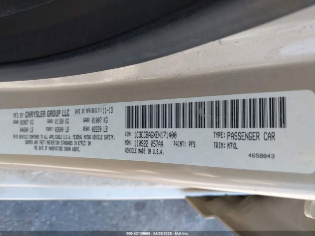 1C3CCBAGXEN171400 Chrysler 200 LX