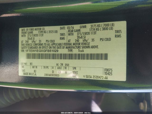 1FTEW1EGXGFB51029 Ford F-150 King Ranch