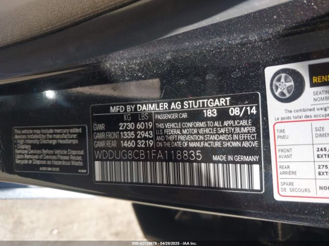 WDDUG8CB1FA118835 Mercedes-Benz S 550