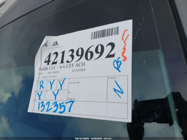 5NPD84LF9JH288445 Hyundai ELANTRA SEL