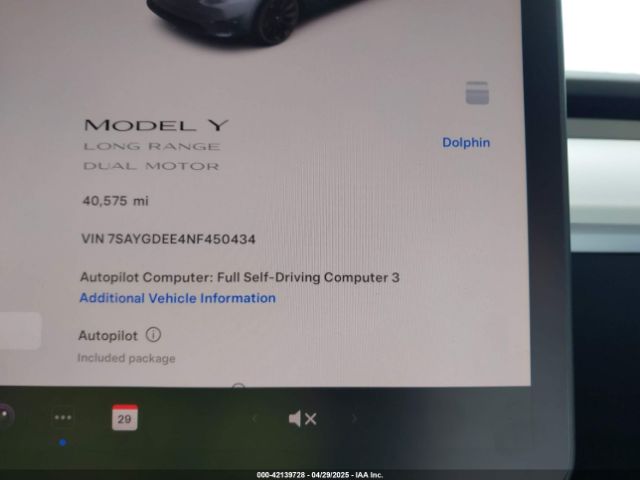 7SAYGDEE4NF450434 Tesla Model Y Long Range Dual Motor All-wheel Drive