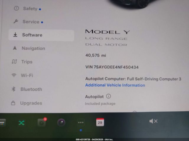 7SAYGDEE4NF450434 Tesla Model Y Long Range Dual Motor All-wheel Drive