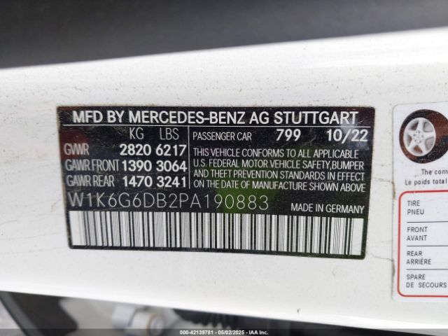 W1K6G6DB2PA190883 Mercedes-Benz S 500 4matic
