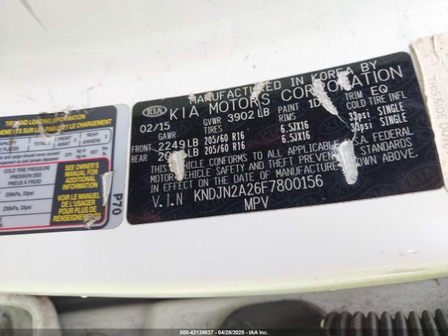 KNDJN2A26F7800156 KIA Soul