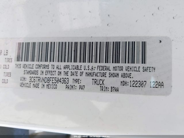 2015 RAM PROMASTER 1500 3C6TRVND8FE504363 Photo 8